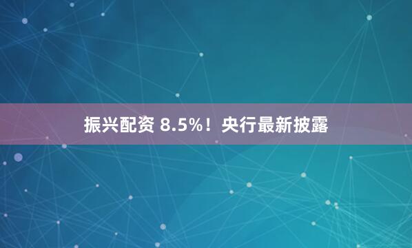 振兴配资 8.5%！央行最新披露
